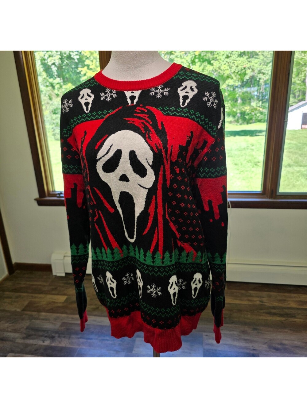 Bioworld Ghost Face Adult Ugly Christmas Sweater unisex